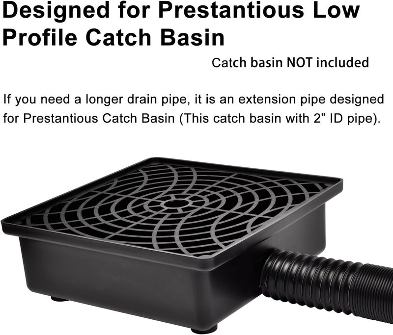 Prestantious Extra Extension Flexible Pipe for 12"×12" Catch Basin, 2 inches ID, Pipe Stretched Length 8.2ft - Image 3